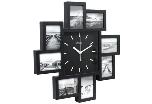 Miraval Wanduhr mit 8 Bilderrahmen in schwarz von Miraval
