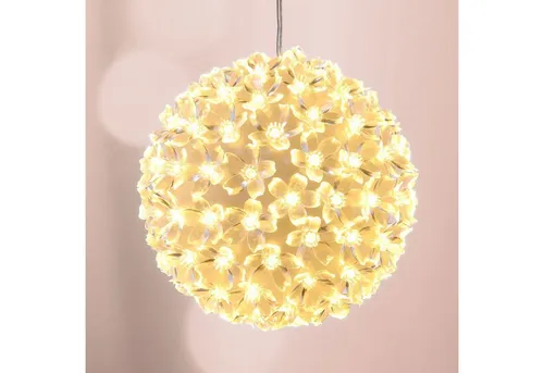 Spetebo LED Dekolicht Lichterkugel mit 100 warmweißen LED - Ø 15 cm, 2, LED, warm weiß, Beleuchtete Kugel 15 cm mit 100 LED