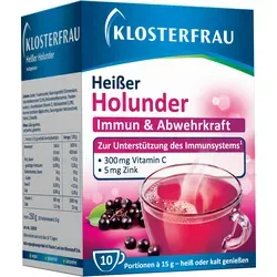 Klosterfrau Broncholind Heißer Holunder 150 G - Tee mit Vitamin C und Zink, ideal zur Unterstützung des Immunsystems in der kalten Jahreszeit. Laktosefrei, glutenfrei und vegan für eine gesunde Ernährung.