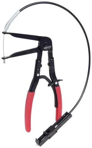 KS Tools Schlauchschellenzange m.Bowdenzug, VAG Ø 0-60mm - Schlauchklemmenzangen, ideal für die Montage und Demontage von Federbandschellen, mit tauchisoliertem Griff und 600 mm Bowdenzug für schwer erreichbare Stellen.