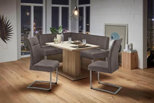 Home affaire Eckbank Rab – 180/200 cm, dunkelbraun - Eckbank in zwei Breiten, gepolstert und pflegeleicht. Ideal für gemütliche Essbereiche – FSC®-zertifiziert für nachhaltigen Möbelgenuss.