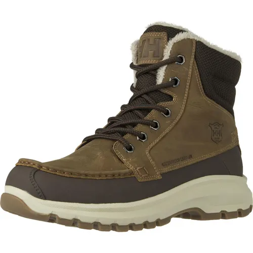 Helly Hansen Herren Garibaldi V3 Schlupfstiefel, Braun (Marrón 766), 46.5 EU - Wanderschuhe aus wasserdichtem Leder mit PrimaLoft Eco-Isolierung für warme Füße und vulkanisierter Gummilaufsohle für optimalen Grip bei winterlichen Bedingungen.