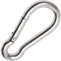 Toldoro 2 Stück Edelstahl Karabiner 12x140mm Rostfrei NIRO AISI 316 V4A Karabinerhaken Groß