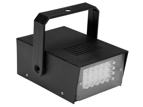 HQ Power Mini-Stroboskop mit 24 weißen LEDs - Batteriebetrieben - Licht & Bühne - Kompaktes Mini-Stroboskop mit 24 weißen LEDs, einstellbarer Blitzfrequenz und bis zu 7 Stunden Betriebsdauer für beeindruckende Lichteffekte.