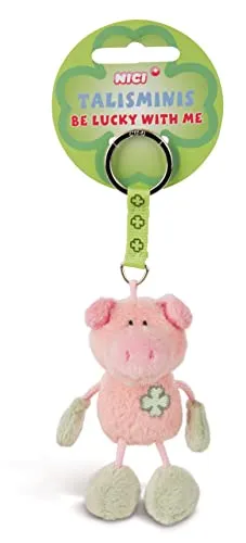 Schlüsselanhänger Talisminis Schwein rosa-grün 7cm in pink von NICI