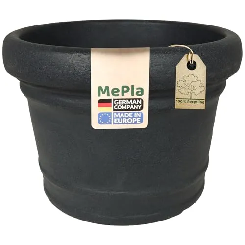 MePla Blumentopf Monza - runder Pflanzkübel - wetterfestes Pflanzgefäß - UV-beständiger Blumenkübel - Pflanzentopf - Kübel - ø30 - anthrazit