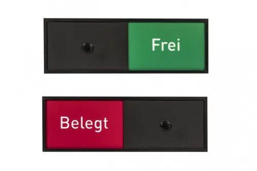 König Werbeanlagen Hinweisschild MADRID Black Line Frei-/Belegt Anzeige, Aluminium schwarz eloxiert, 50