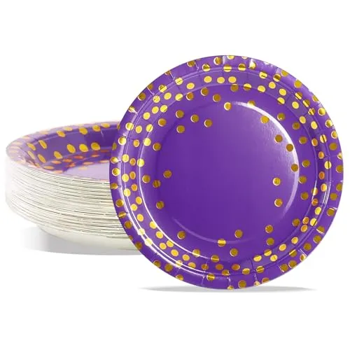 AIPartywar Einwegteller Pappteller, 50 Stück Partyteller Teller Set 23cm(9