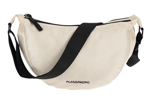 Handtasche Schultertasche Banane Tasche Damen Mond Bag Schlinge Umhängetasche Freizeittasche Schultergurt Rückentasche Sichelform Mila Crossbody 4219 + Etui (Champagner Beige (beige))