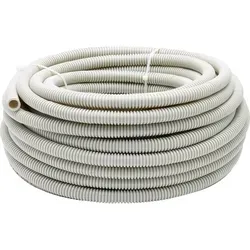 Isolierrohr leicht EN 16 - 25 m flexibel - Helles gerilltes Isolierrohr EN 16, 25 m lang, ideal für Aufputzmontage. Flexibles Kunststoffmaterial für Temperaturen von -5 °C bis +60 °C, mit hoher Druckfestigkeit.