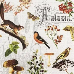 Home Fashion, Autumn Collage, Lunch-Servietten aufgefaltetes Maß 33 cm x 33 cm, im Viertelfalz, 20 Stück pro Pack