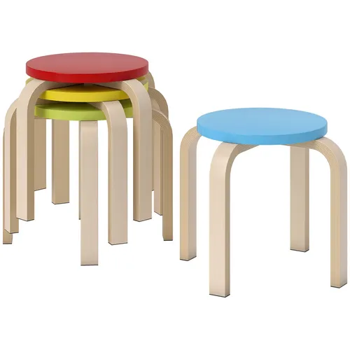 HOMCOM 4er Set Esszimmerhocker