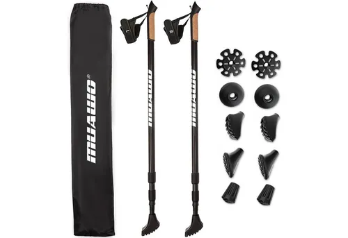 Ultraleichte Teleskop Nordic Walking Stöcke aus Carbon | 64-135cm verstellbar - Stöcke für Unisex Erwachsene, aus hochwertigem Karbon, ideal für optimale Beweglichkeit und Komfort beim Nordic Walking.
