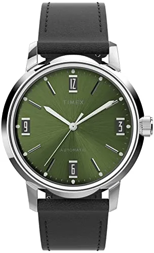 Timex Automatic Watch TW2V44600 - Herren Armbanduhr mit automatischem Uhrwerk, leuchtenden Zeigern und hochwertigem Lederband. Wasserdicht bis 5 bar, ideal für stilbewusste Männer.
