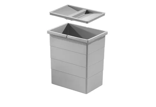 Hailo Inneneimer 1076119 mit Deckel 20 L - Haushaltszubehör: Grauer Inneneimer mit 20 L Volumen, ideal für Abfalltrennung und vielseitig einsetzbar. Mit zwei Henkeln für einfachen Transport und aus reinigungsfreundlichem Kunststoff.