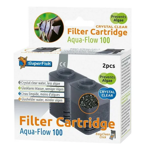 Stk.SuperFish Aquarium Innenfilter Aquaflow 100 Crystal Clear Ersatz Kassetten 2