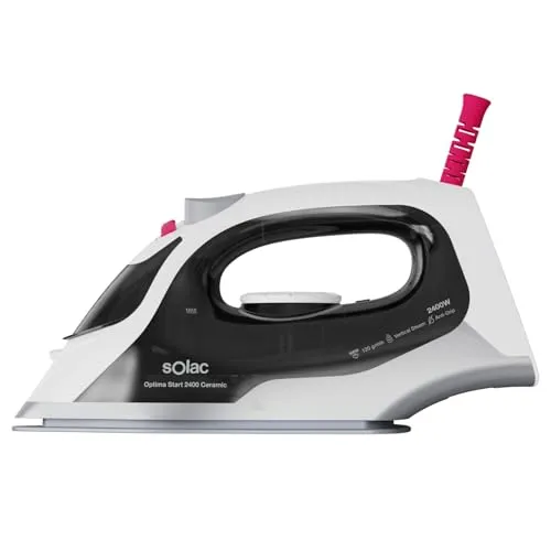 Dampfbügeleisen Solac PV2400 2400 W - Dampfbügeleisen mit 2400 W Leistung, 120 g/min Dampfstoß und Anti-Tropf-Funktion für müheloses Bügeln. Ideal für ein faltenfreies Ergebnis in kürzester Zeit!