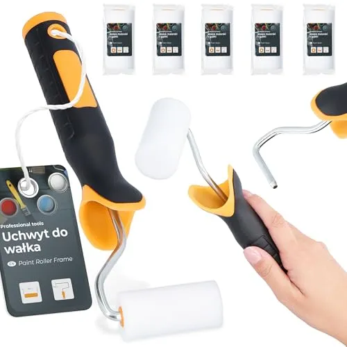 5x Schaumwalze 7 cm Schaumrolle Ersatzwalze Lackierwalze Lackierrolle Malerset Farbe Lack Beize Farbbügel Farbroller Set Schaumstoff Malerei Renovierung