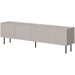 Mirjan24 TV-Lowboard Kaschmir - Elegantes TV-Lowboard aus Holzwerkstoff, 200x59x40 cm, ideal für Wohnzimmer. Hochwertige Verarbeitung mit MDF-Fronten und stabilen Stahlfüßen.