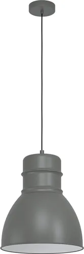 EGLO EBURY Hängeleuchte – Grau und Weiß - Moderne Pendelleuchte im New Nordic Style mit grauem Metallschirm und weißer Innenseite. Ideal für Wohnzimmer oder Esszimmer, perfekt über dem Esstisch. E27-Sockel, Leuchtmittel nicht enthalten.