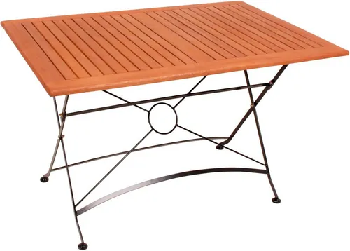 Garden-Pleasure Gartentisch WIEN, klappbar, Eukalyptus, braun - Klappbarer Gartentisch aus hochwertigem Eukalyptus mit pulverbeschichtetem Stahlgestell. Pflegeleicht und ideal für den Garten oder Balkon. Maße: 120 x 80 x 74 cm.