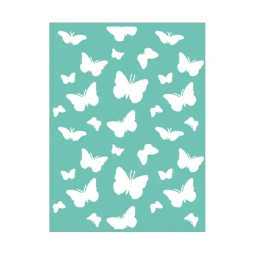 Butterflies Crfatelier Prägemappe, Schmetterlingsprägung für Scrapbooking und Basteln, kompatibel mit Sizzix Big Shot, Big Shot Plus, Revolution, 15 x 20 cm