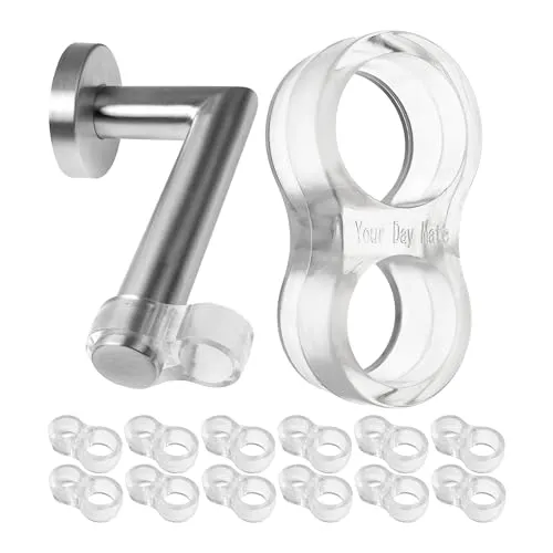 Türgriff Puffer, 10 Stück, Transparent, mit Ø 15 mm und Ø 18 mm Öffnung, für runde bis eckige Tür- und Fenstergriffe, gegen verschrammte Wände und Türklinken, Türstopper Wandschutz, Anschlagsdämpfer