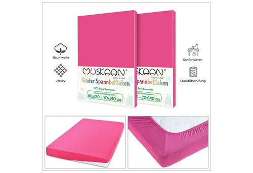 TRENDBUY24 Spannbettlaken Kinder Spannbettlaken 60x120 - 70x140 cm, Baumwolle, Gummizug: ja, (1 Stück), JERSEY
