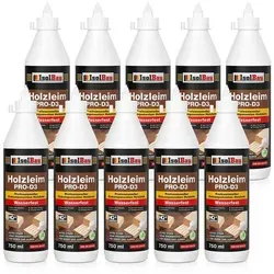 None Montagekleber Holzleim D3 10 x 750 ml – Wasserfester Holzleim