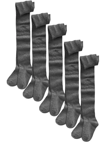 NEXT Mädchen Strumpfhosen Für Die Schule Fünferpack (3 Bis 16 Jahre) Grau 11-12 Jahre