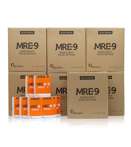 MRE-9 Notration | 20 Jahre Haltbarkeitsdauer | Extra Vitamine | 180 x 500g Notration | der leckerste Geschmack | langanhaltende Nahrung