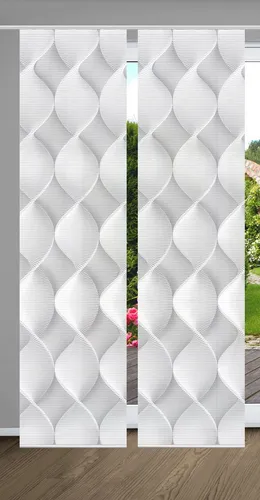 HOME in green Schiebegardine LAMIRA, Paneelwagen (2 St) - Gardinen aus 100% recyceltem Polyester, halbtransparent in stilvoller Bambusoptik, ideal für Sichtschutz und Raumteilung.