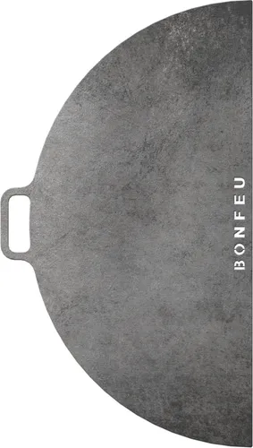 BonFeu BonPlancha 1/2 Backplatte für Feuerschale Ø120 cm - Hochwertiger Stahl - 120x60x1.6 cm
