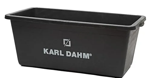 Karl Dahm Mörtelkübel in eckig 65 Liter Schwarz für Handwerk und Garten - Kunststoff-Wannen in Markenqualität I Pflanzkübel für Hochbeet Art.-Nr. 10401 I