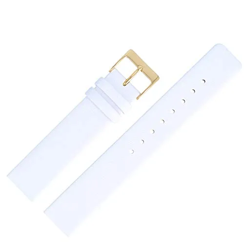 MARBURGER Uhrenarmband 14mm Leder Weiß Gold - Ersatzband für Skagen Uhren - Hochwertiges Ersatzarmband aus echtem Rindsleder, speziell für Skagen Uhren mit 14mm Anstoßbreite. Einfache Montage dank verständlicher Anleitung. Ideal für einen eleganten Look!