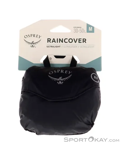 Osprey UL Raincover MD black (1) O/S - Regenhülle für Rucksäcke von 30-50 Litern, ultraleicht und wasserabweisend, schützt deinen Rucksack selbst bei starkem Regen.