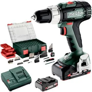 Metabo SB 18 L Set Mobile Werkstatt - Akku-Schlagbohrschrauber mit 2 x 2 Ah LiHD Akkus im praktischen Kunststoffkoffer, ideal für flexible Anwendungen und handliches Arbeiten.