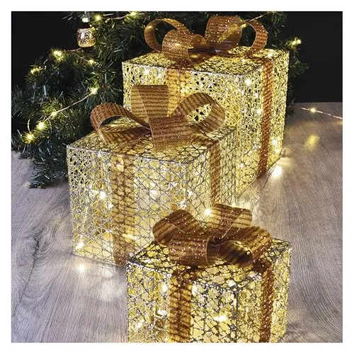 EMOS LED Geschenke, 3 Größen, für innen, warmweiß, 3 Stk