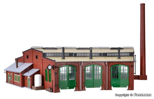 Vollmer H0 45754 (5754): Ringlokschuppen mit Türschließvorrichtung, dreiständig