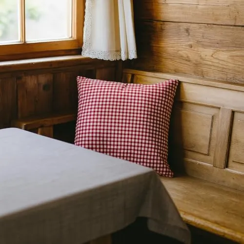 texpot Landhaus Kissenbezug 40 x 40 cm Rot Karo 1x1 cm Bauernkaro Baumwolle kariert Reißverschluss