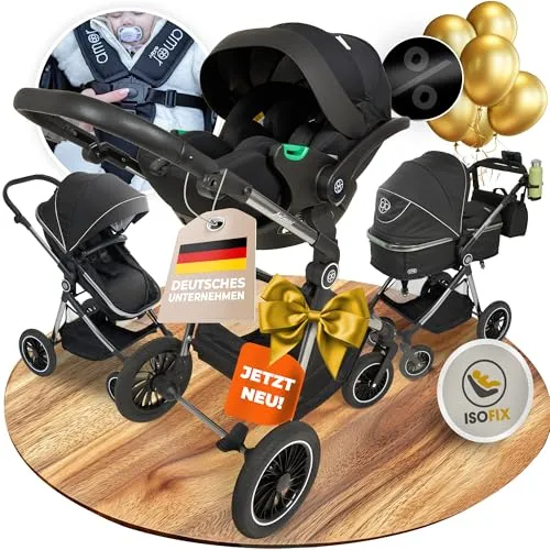 AMOR BABY Primus 3-in-1 Kinderwagen – Buggy, Babywanne & Autositz