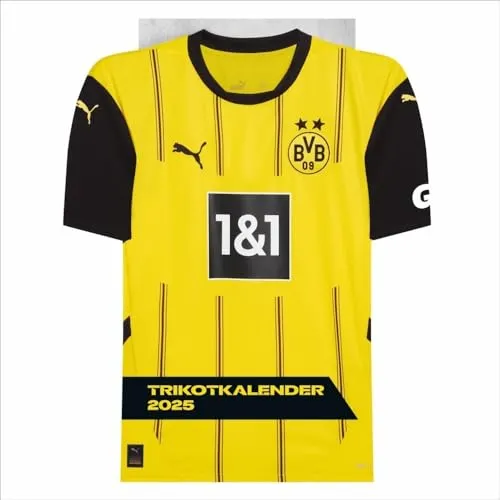 BVB Trikotkalender 2025: Kalender im originalen Trikot-Design, perfekt für Fans des BVB. Die tollsten Spielerfotos in einem dekorativen Wandkalender. (Bundesliga Kalender Heye)