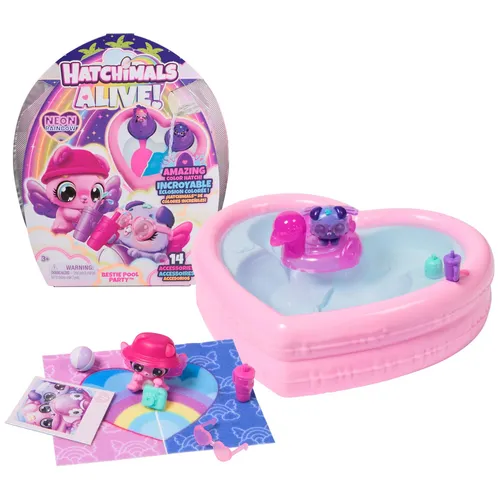 Hatchimals Alive Neon Rainbow Bestie Pool Party Toy