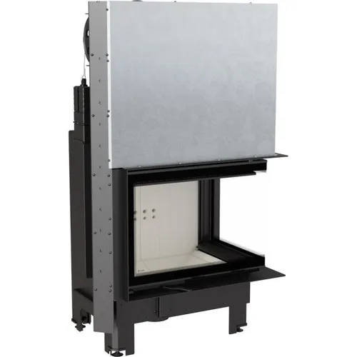 Kratki Kamineinsatz aus Stahl MBZ rechts 13 kW Ø 200 mit Schiebetür mit Türfeder