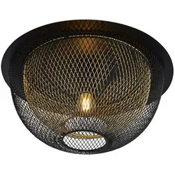 Searchlight Deckenleuchte Schwarz-Gold, Dimmbar, 21 cm - Moderne Deckenleuchte in Schwarz und Gold, ideal für Innenräume. Dimmbar für individuelle Lichtstimmungen. Maße: 40 x 21 cm, E27-Fassung, IP20 Schutz.