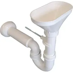 tecuro Trichtersiphon Geruchsverschluß Trichterablauf mit Wandanschluss Ø 50 mm - Weiß