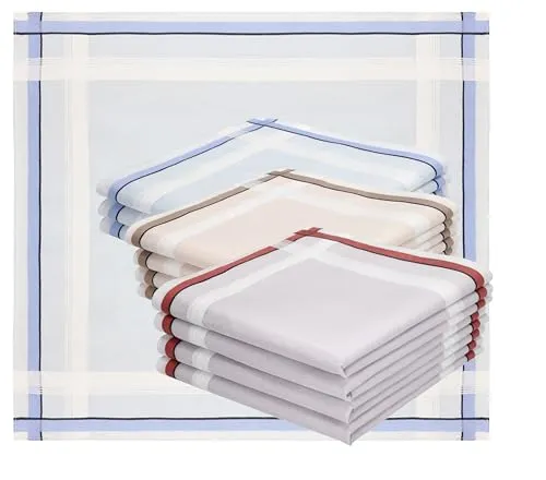 Betz 12 Stück Herren Stoff Taschentücher Set LUX 3 Größe 40x40cm 100% Baumwolle Dessin 21