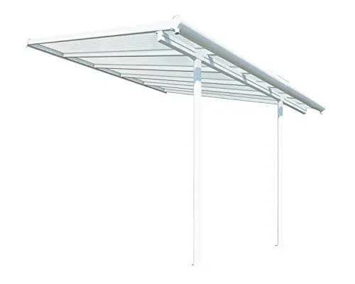 Palram Canopia Sierra Gartenüberdachung für Terrasse, Veranda, 7,6 x 7,6 cm, Aluminium, Lean to Pergola (7,6 x 7,6 cm, Weiß)