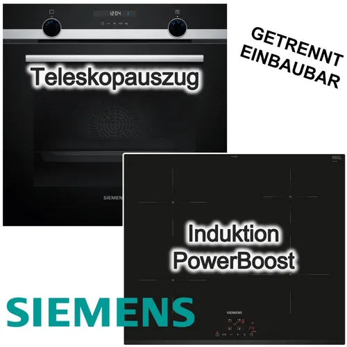 SIEMENS Herdset mit Induktionskochfeld und Backofen