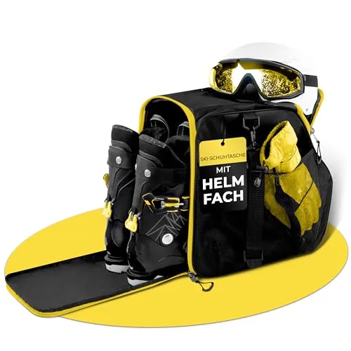 STYNGARD Skischuhtasche mit Helmfach und Stiefelfach [40 L] - Ski Stiefeltasche mit Umhängefunktion und Stauraum für Skizubehör - Tasche für Skischuhe Modell Zermatt